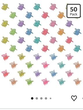 50-Pack Mini Butterfly Hair Clips - Multi Color